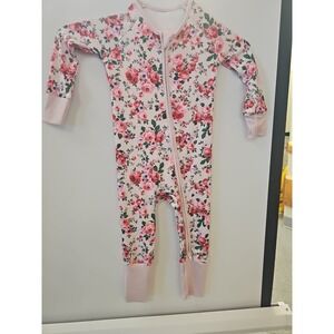 White Pink   Floral Bamboo  Zippy Double Zipper  2 To 3 Years